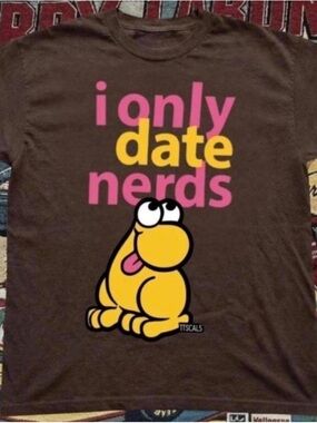 Gildan Dark Chocolate T-shirt with Pink and Yellow Graphic